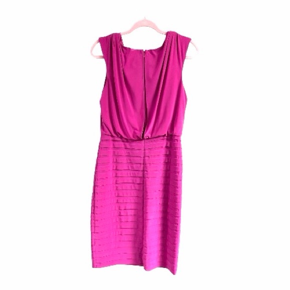 Adrianna Papell Fuchsia Draped Mini Dress - Picture 3 of 5